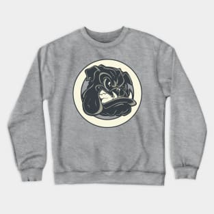 Retro Bulldog Head Crewneck Sweatshirt